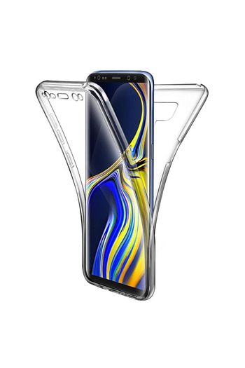 samsung note 9 360 derece seffaf silikon kilif komple koruma