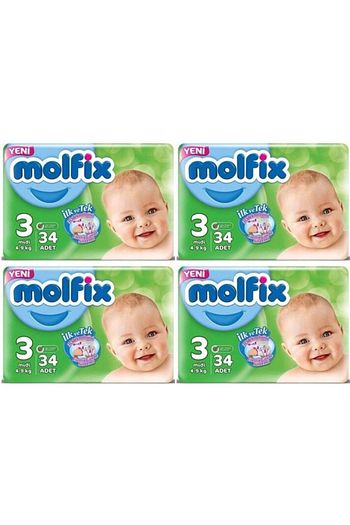 molfix bebek bezi jumbo paket 3 beden 4 9 kg 34 lu 4 adet fiyati yorumlari trendyol