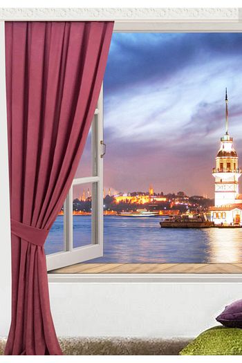 Tac 110x260 Cm Kumas Bagcikli Canvas Pileli Fon Perde Gul Kurusu Trendyol