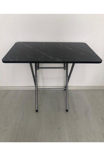 Ars Atlantik Siyah Mermer Desenli 60x90 Katlanabilir Yemek Masasi Trendyol