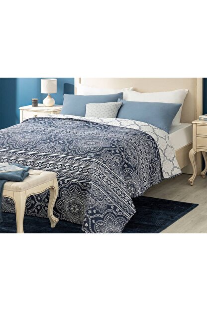 English Home Ferrol Cift Kisilik Cok Amacli Yatak Ortusu 200x220 Cm Indigo Fiyati Yorumlari Trendyol