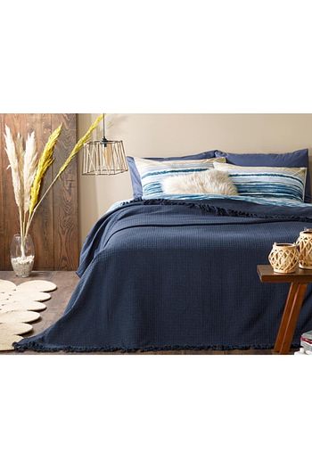 English Home Plaid Pamuklu Cift Kisilik Yatak Ortusu 240x260 Cm Lacivert Trendyol