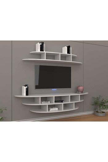 bkconcept alessia duvar rafli elips tv unitesi beyaz fiyati yorumlari trendyol