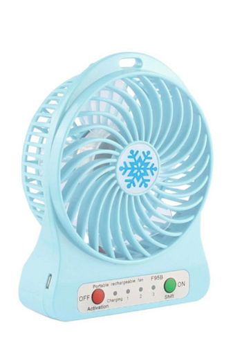 Trendshopping Tasinabilir 3 Kademeli Usb Girisli Sarjli Pil Hediyeli Mini Masaustu El Fanli Vantilator Turkuaz Trendyol
