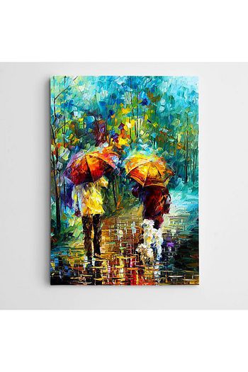 Dekolata Renkli Yagmur Semsiyeler Ve Sevgililer Kanvas Tablo 60 X 85 Cm Trendyol