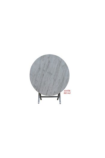Teknor 100 Cm Antik Beyaz Yuvarlak Katlanir Masa Ders Calisma Ve Yemek Masasi Trendyol