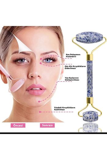 Mykonsept Cift Basli Hakiki Dogal Sodalit Tasi Masaj Aleti Roller Trendyol
