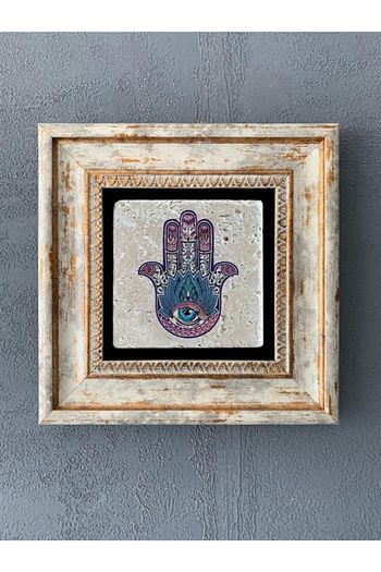 Oscar Stone Decor Cerceveli Tas Duvar Dekoru Tablo Pano 20 X 20 Cm Fatma Ana Eli Hamsa Trendyol