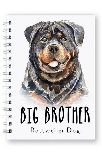 Mespho Buyuk Kardes Rottweiler Kopek A6 Ebat Spiralli Sert Kapak Defter 10 5 X 14 8 Cm Trendyol