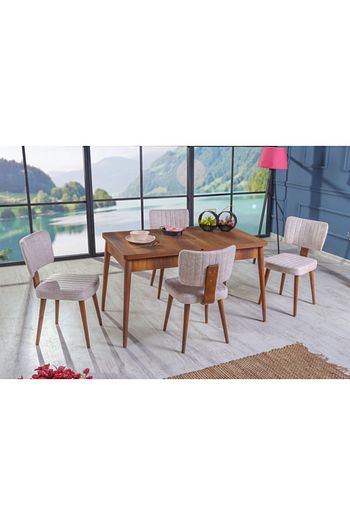 stoker atlas premium yemek masa takimi 4 sandalyeli krem fiyati yorumlari trendyol