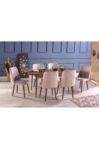 stoker bomanti premium yemek masa takimi 6 sandalyeli bm347 krem fiyati yorumlari trendyol