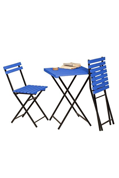 cmkstore bistro set balkon masa sandalye takimi bahce masa seti mavi fiyati yorumlari trendyol