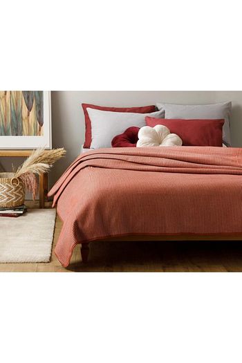 english home striped dokuma cift kisilik yatak ortusu 200x230 cm kiremit fiyati yorumlari trendyol