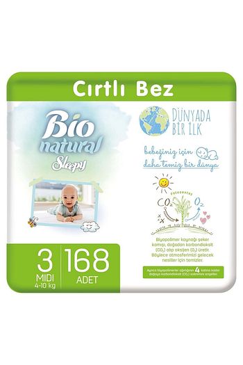 sleepy bio natural bebek bezi 3 numara midi 168 adet fiyati yorumlari trendyol