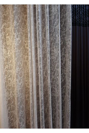 Suada Home Orme Dalga Desen Eni 300x258 Cm Boyunda Orta Pileli Ekru Kirik Beyaz Renk Tul Perde Fiyati Yorumlari Trendyol