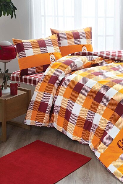 Tac Cift Kisilik Galatasaray Ekose Nevresim Takimi 60156430 Fiyati Yorumlari Trendyol