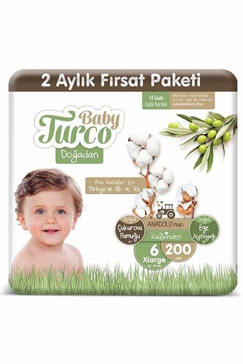 baby turco dogadan 6 numara xlarge 200 adet bebek bezi fiyati yorumlari trendyol