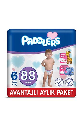 paddlers bebek bezi 6 numara x large 88 adet 15 kg aylik paket fiyati yorumlari trendyol
