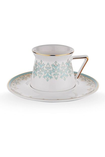 schafer ottoman 12 parca fine bone porselen kahve fincani takimi yesil ysl01 trendyol