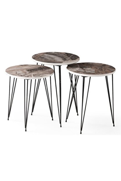 Webburada 3 Lu Zigon Sehpa Ahsap Sehpa Seti Yuvarlak Zigon Sehpa Takimi Gri Mermer Fiyati Yorumlari Trendyol