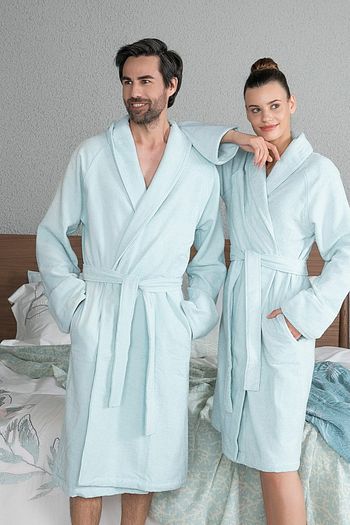 Chakra Solid Unisex Bornoz Okyanus Trendyol
