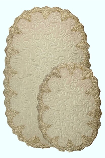 Bonny Home Pelus Luks Oval Krem 2li Ceyiz Fransiz Dantelli Gupurlu Klozet Takimi Banyo Paspas Seti Fiyati Yorumlari Trendyol