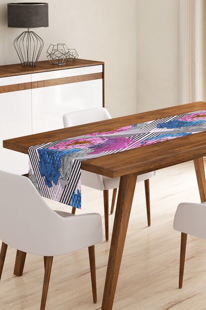 Realhomes Kareli Renkli Motifler Dijital Baskili Modern Runner Trendyol