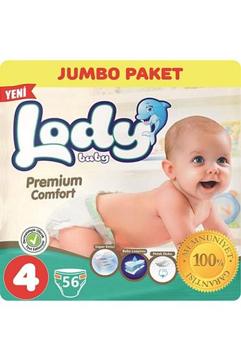 Lody Baby Premium Comfort Jumbo Paket Bebek Bezi 4 Numara 56li Trendyol