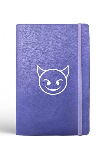 emoji tasarimli lila defter
