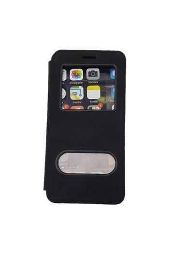 apple iphone 6 6s kapakli pencereli kilif siyah