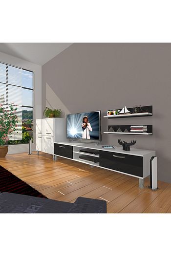 decoraktiv eko on slm dvd krom ayakli tv unitesi tv sehpasi beyaz siyah fiyati yorumlari trendyol