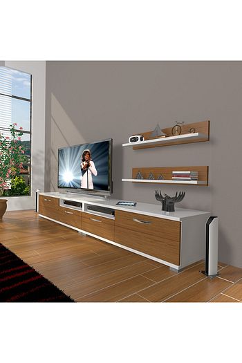 decoraktiv eko 220r mdf tv unitesi tv sehpasi beyaz ceviz fiyati yorumlari trendyol