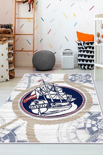 ahsen hali pvc kaydirmaz taban yikanabilir gemici denizci desenli oyun cocuk halisi fiyati yorumlari trendyol