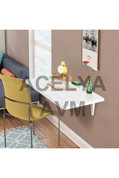 Acelya Duvara Monteli Katlanir Mutfak Masasi Calisma Masasi 45x50cm 25mm Kalinlik Beyaz Renk Fiyati Yorumlari Trendyol