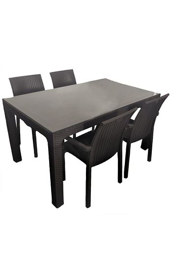 romanoset plastik romanoset rattan camli bahce ve balkon masa takimi 4 sandalyeli fiyati yorumlari trendyol