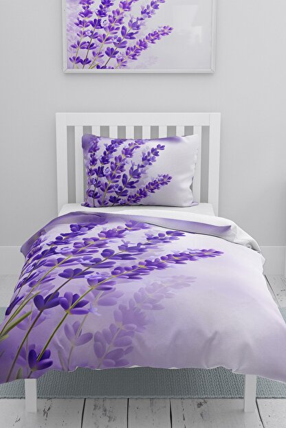 Monohome Renkli Lavender 3d Pamuk Saten Tek Kisilik Nevresim Takimi Fiyati Yorumlari Trendyol