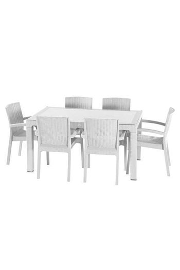 violet rattan trend lux 90 150 camli masa takimi beyaz 6 kisilik fiyati yorumlari trendyol