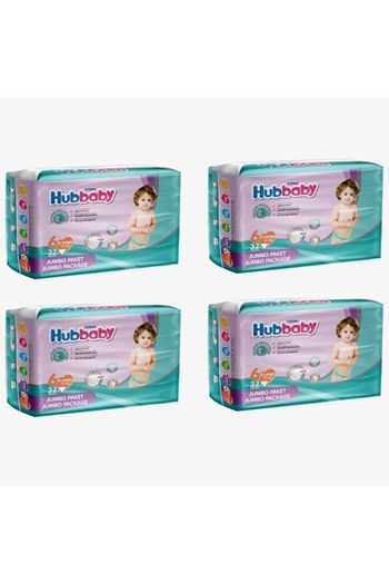 Hubbaby 6 Beden X Large Jumbo Paket Dortlu Bebek Bezi 4x32 Toplam 128 Adet Bez Trendyol