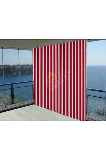 Laris Evaskim 130x240 Cm Kus Gozu Balkon Perdesi Balkon Brandasi Kirmizi Beyaz Trendyol