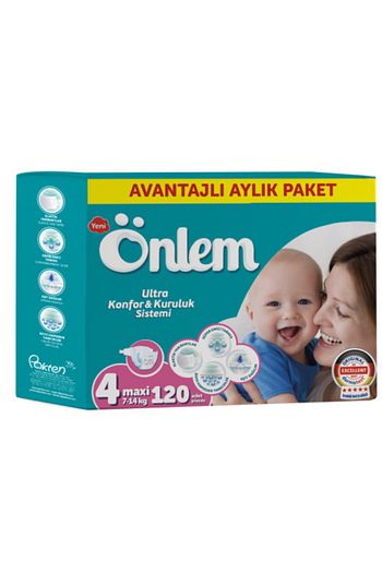 Onlem Bebek Bezi Aylik Paket 4 Beden Maxi 120 Adet 7 14 Kg Trendyol