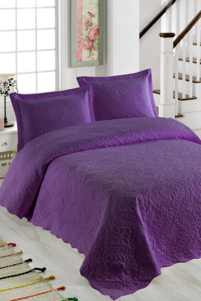 Ortum Ivy Mor Cift Kisilik Microfiber Kapitone Yatak Ortusu Trendyol