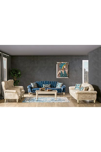 weltew home nirvana koltuk takimi 3 3 1 1 mavi bej fiyati yorumlari trendyol