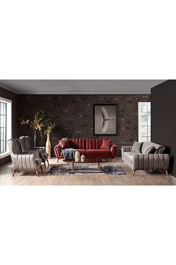 weltew home gusto koltuk takimi 3 3 1 1 bordo gri fiyati yorumlari trendyol