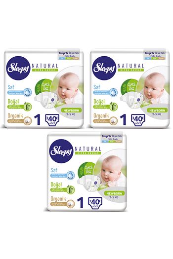 sleepy baby bebek bezi newborn 1 numara beden 2 5 kg 40 li 3 paket fiyati yorumlari trendyol