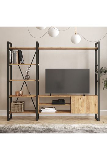 yurudesign ml21 iron metal tv unitesi kitaplikli fiyati yorumlari trendyol