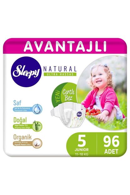 sleepy natural avantajli bebek bezi 5 numara junior 96 adet fiyati yorumlari trendyol