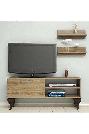 b1220 tv unitesi duvar rafli tv sehpasi ceviz