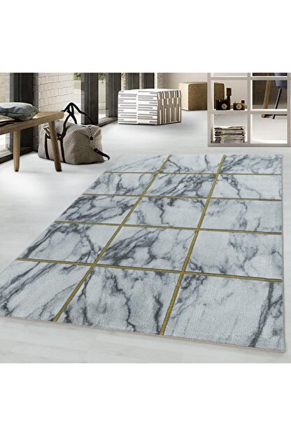 ayyildiz modern karo fayans mermer desenli hali gold altin siyah beyaz fiyati yorumlari trendyol