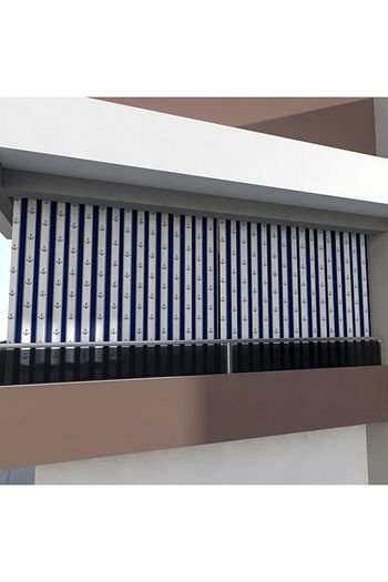 Hupim Mavi Capali Balkon Perdesi Balkon Brandasi Metal Kusgozu Kapsullu Balkon Perde Trendyol