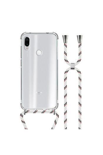 Mobilegaraj Xiaomi Redmi Note 7 Uzy Seffaf Boyun Askili Beyaz Seritli Kilif Kitap Trendyol